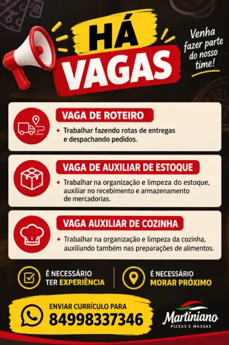 Vaga de Emprego em Pizzaria