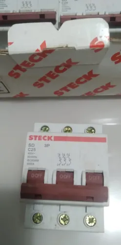 Disjuntor Tripolar Din 25a 3p Curva C 3ka Steck Sdd63c25