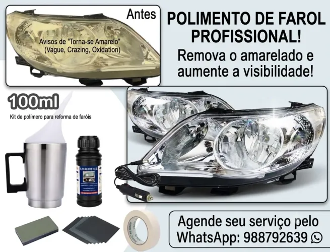Polimento farol automotivo