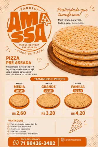Massa de pizza pré assada - pizza pré assada