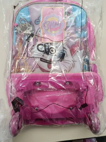 Kit Mochila Infantil Nini, contendo mochila de rodinhas, lancheira e estojo.
