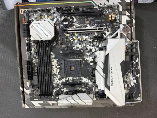 Placa mãe B450M Steel Legend com caixa