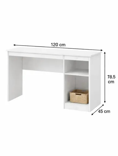 Mesa de Estudo 120cm Branca em MDF - Moderna e Resistente