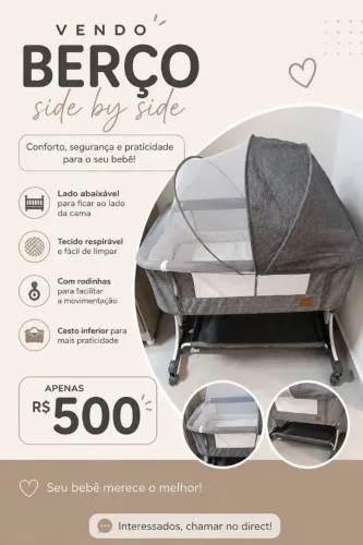Vendo, carinho de bebê e berço,