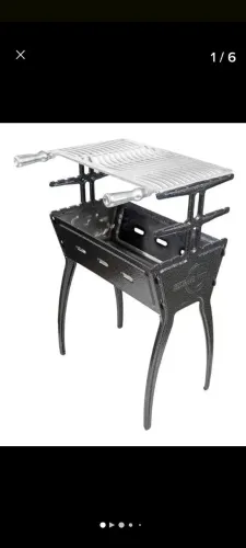 Churrasqueira de Alumínio grosso, 81cm, preto craqueado.