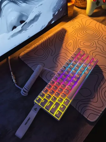 Teclado Gamer AJAZZ NK61 Mecânico 60% RGB Hot-Swap USB-C Branco