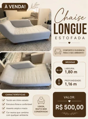 Chaise Longue estofada. Produto em Salvador!