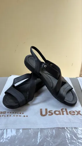 Vende-se Sandálias Usaflex nova - preta e marrom - tamanho 37