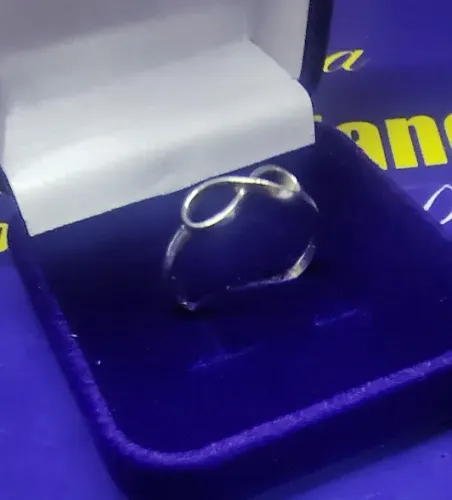 Anel Infinito Feminino Prata 950 Peso 1.50 Gramas Aro 2 mm Infinito 14 x 6 mm