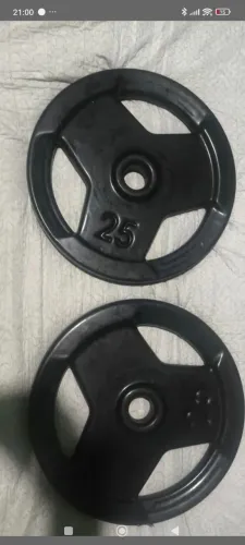 Anilha olímpica 25kg + anilha 5 kg