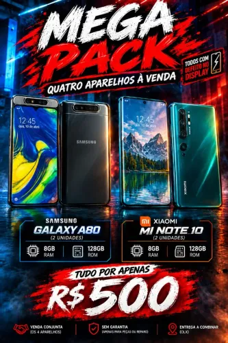 Vendo Xiaomi e Samsung para manutenção ? MEGA PACK ? 4 SMARTPHONES PARA MANUTENÇÃO