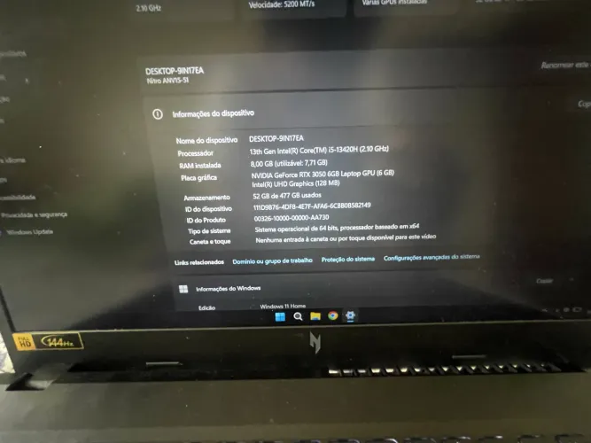 Vendo Acer nitro V15