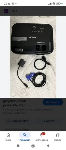 projetor Epson s12+ semi novo tela retrátil 180x180+ tela 4x2+30m de cabo+adaptador HDMI