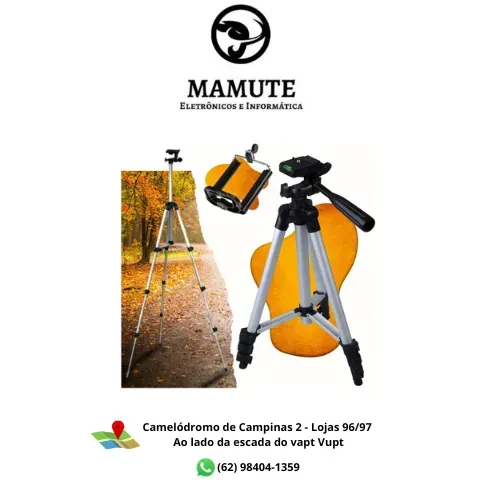 Tripé Universal 1m Suporte Para Celular Câmera Bolsa Alto Cinza