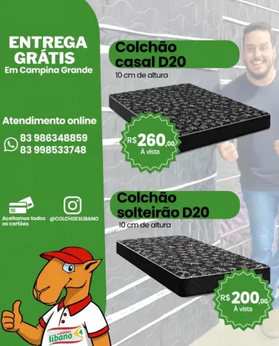 Promoção de colchões casal e solteirão
