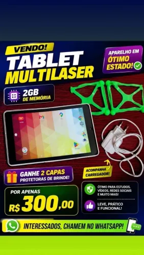 Tablet multilaser 2GB seminovo