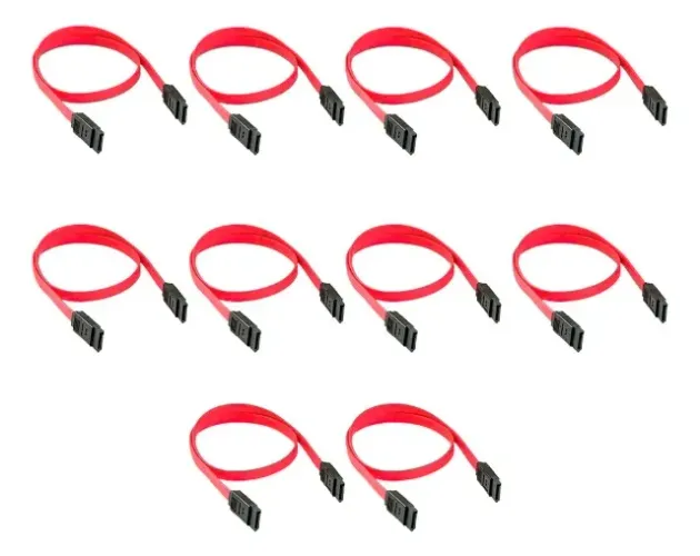 Kit 10 Cabo De Dados Sata 45cm Para Hd Ssd Gravador Drives