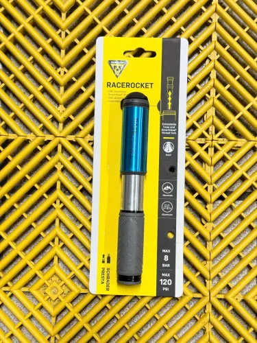Mini Bomba de Ar Topeak Race Rocket Manual Azul Para Bicicleta 120 PSI