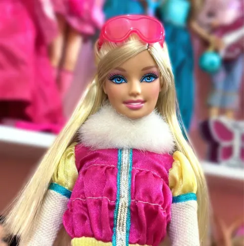 Barbie óculos rosa Esquiadora
