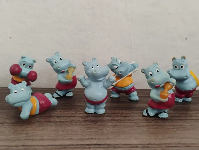 Lote Miniaturas Hipopotamos Academia Happy Hippos Kinder Ovo Anos 90