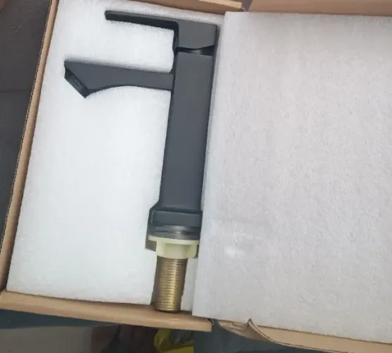 Torneira Para Banheiro Bancada Pia Cuba Quadrada Inox Preto Fosco
