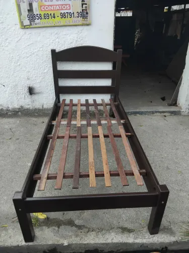 Cama de solteiro madeira maciça 100% angelim
