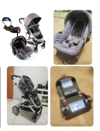 Trio Carrinho de bebê Travel System Infantil Epic Lite TS Duo , bb conforto e base isofix