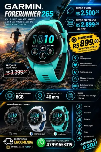 Relógio Garmin Forerruner 265