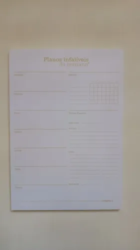 Bloco de notas planos infalíveis 