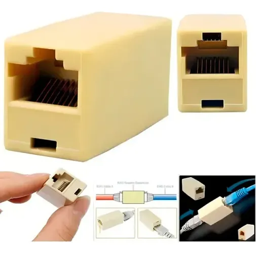 Adaptador Emenda Extensão Fêmea RJ45 Ethernet