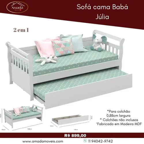 Sofá cama Babá Júlia - à pronta entrega
