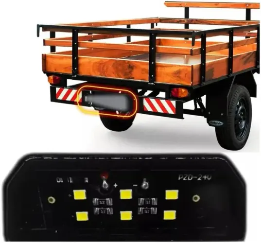 Lanterna Luz De Placa Carro 6 Leds Caminhão Carretinha