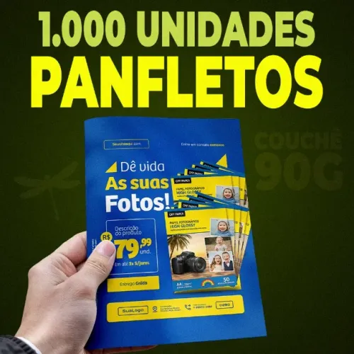 Panfletos Couchê 90g | 1000 und. - Impressão Personalizada