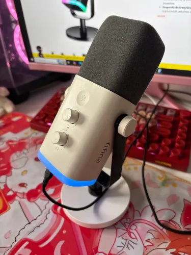 Microfone Gamer Fifine Ampligame, Rgb, usb-c -Am8