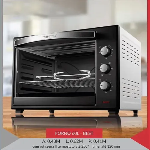 FORNO BEST 60L COM ROTISSEIRA