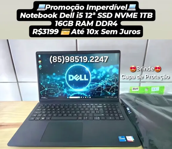 Promoção Notebook Dell i5 12ª SSD 1TB 16GB RAM DDR4 Até 10x Sem Juros.