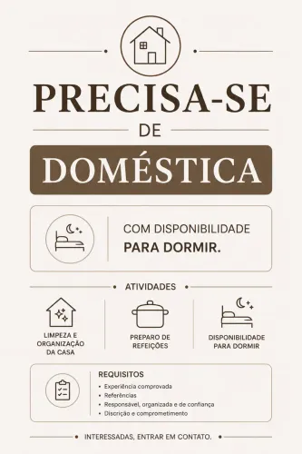 Vaga para empregada doméstica