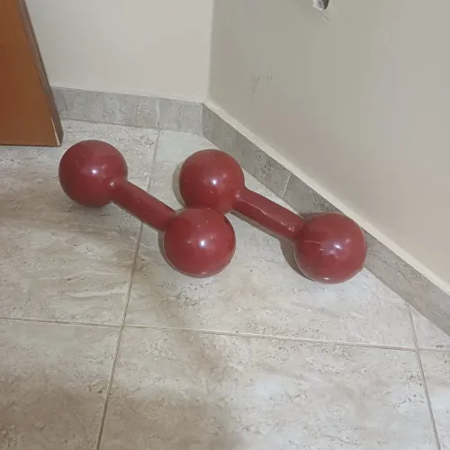 Par Halter Emborrachado 10kg cada, Treino Acadêmia  20 kg total.