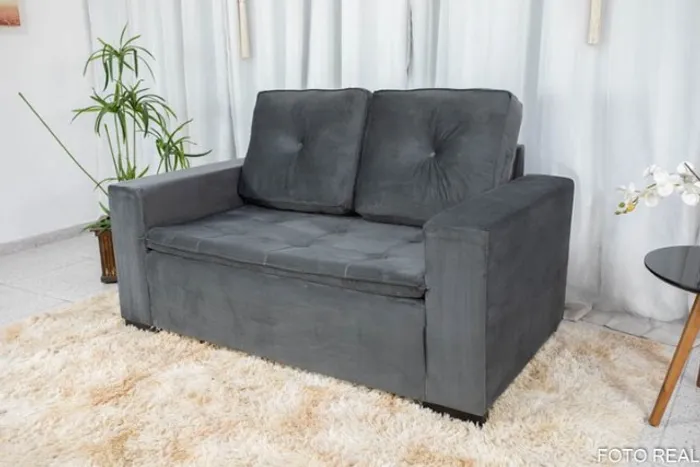 Sofá 2 lugares 8000 c Pillow Cinza Até 12x