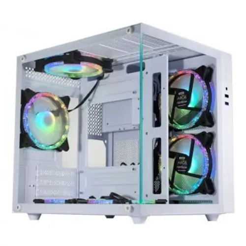 Gabinete Gamer K-Mex Aquário Micro, CG-W2SB, Lateral e Frontal em Vidro, Sem Fonte e Fan