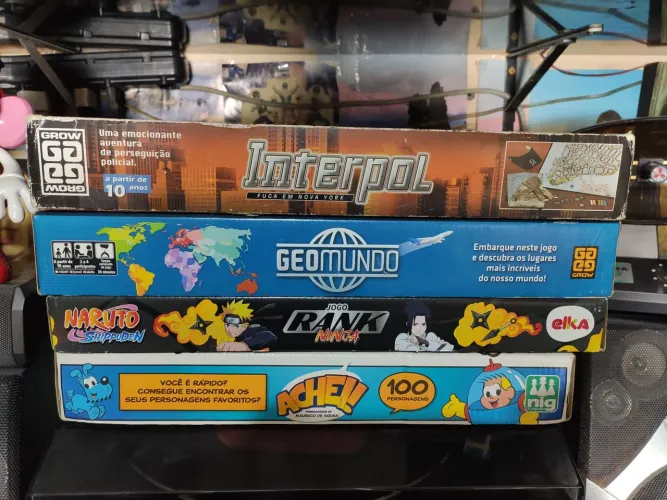 lote com Jogos Interpol Geomundo Naruto Turma da Monica 