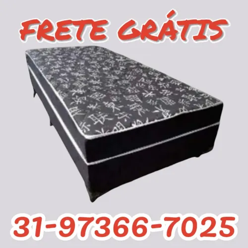 CAMA BOX SOLTEIRO NOVAS / COLCHÃO D33 10CM DE ESPUMA / MODELO 2409221935