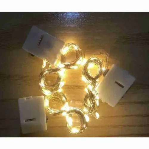 Corda de luz Led decorativa fio de Fada em cobre com 2 metros, A Pilhas,3 modos