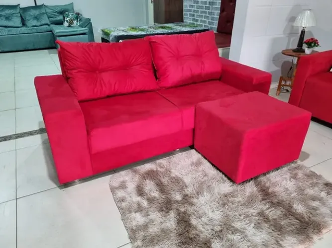 Sofá coliseu, puff grande e almofadas. Vendo tudo por $620. De fábrica 