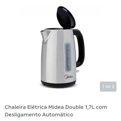 Chaleira elétrica Midea inox 1,7 litros 110v