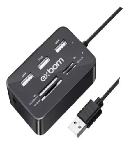 Combo Hub 7 em 1 com leitor de cartão+ USB UH-R230 EXBOM  
