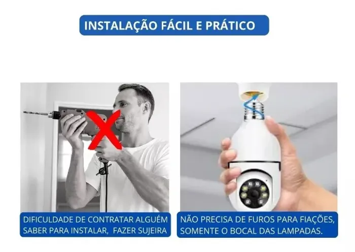 Câmera Lampada De Segurança Ip Wifi