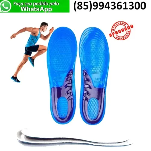 Palmilha Anatômica Anti Impacto em Gel de Silicone Confortável Caminhada