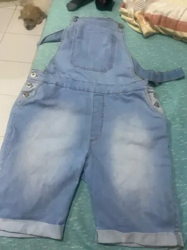 Macacão Jeans Azul Claro - Novo