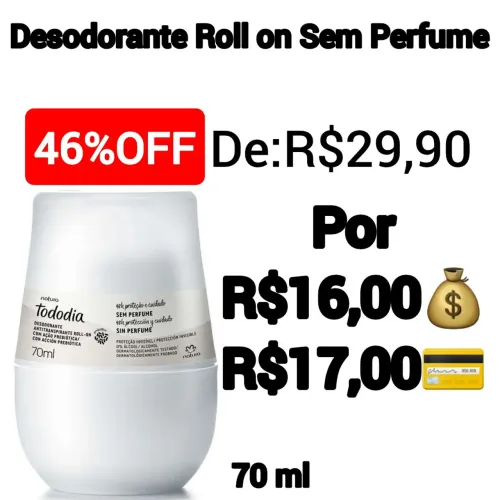 Desodorante Roll On Sem Perfume-Natura